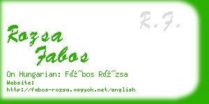 rozsa fabos business card